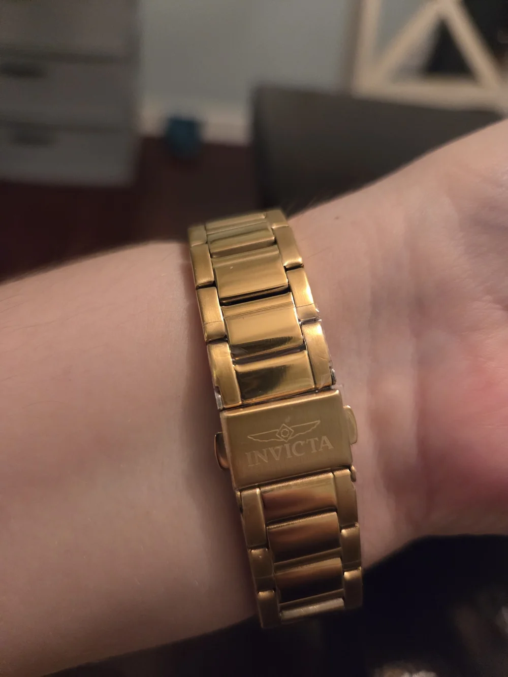 Invicta Womens Gold Tone Watch With Crystals